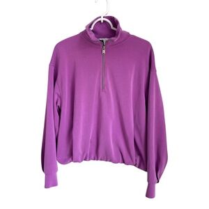 Athleta Seasoft ¼ Zip Bubble Hem Sweatshirt – Lotus Pink – Women’s Medium